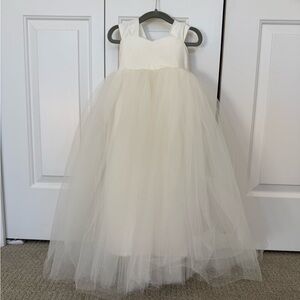 4T Flower Girl White Tulle Dress